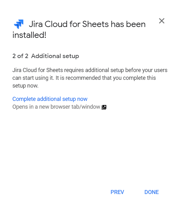Google Sheets Jira Integration - Finishing the Jira Cloud Add-On Installation
